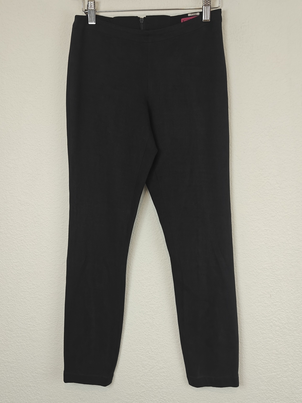Alice + Olivia Black Faux Suede Leggings Stretch Skinny Pants Luxe Minamilist 6